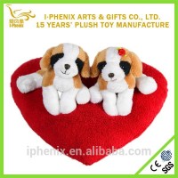 Love couple dog plush Valentine toy stuffed animal cute Valentines heart dog toy