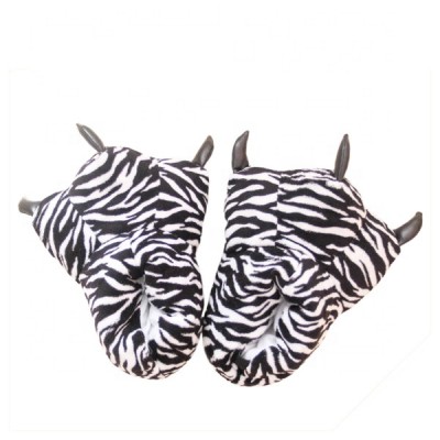 Animal designed tiger soft plush paw toy slipper