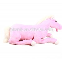 Lifelike big factory plush toy horse pink stuffing horse plush animal toy for sale