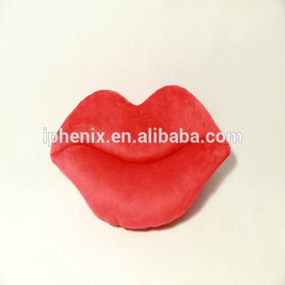 creative red sexy mouth lip stuffed plush car neck pillow and back cushion