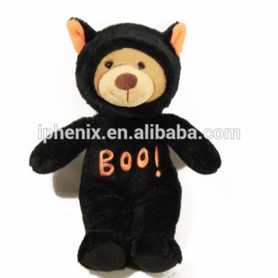 Logo embroidered custom bear toy stuffed plush teddybear with clothes