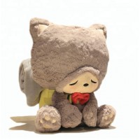 Cute travelling cat with blanket plush toys for kids