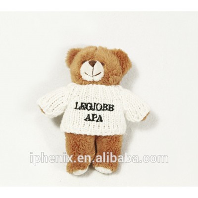 Factory Cheap Sale Plush Sweater Bear Keychain Custom Plush Toy Keychain