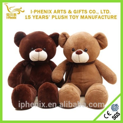 High Quality Dark Brown Teddy Bear Plush Bear Toy With Silk