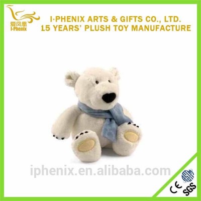 New design custom white plush bear cute kids toys stuffed mini plush polar bear