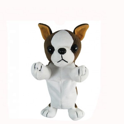 Cute little puppy dog animal stuffed plush toys school pencil bag with zipper